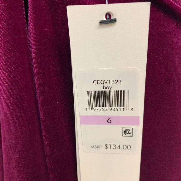 NEW Calvin Klein Elegant Velvet Purple Faux Wrap EZ Fit Sheath Dress - Picture 3 of 6